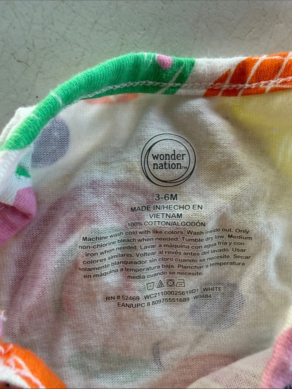 Wonder Nation White Sundress with Colorful Fruit & Rainbow Print
